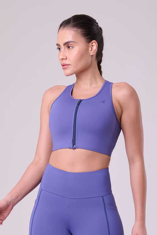 SIGNATURE SAMBA RACERBACK ZIP SPORTS BRA