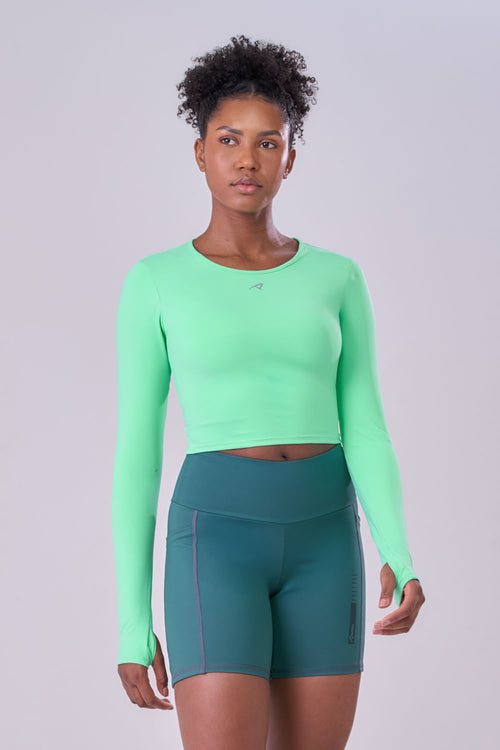 LONG SLEEVE CROPPED SIGNATURE SAMBA TEE