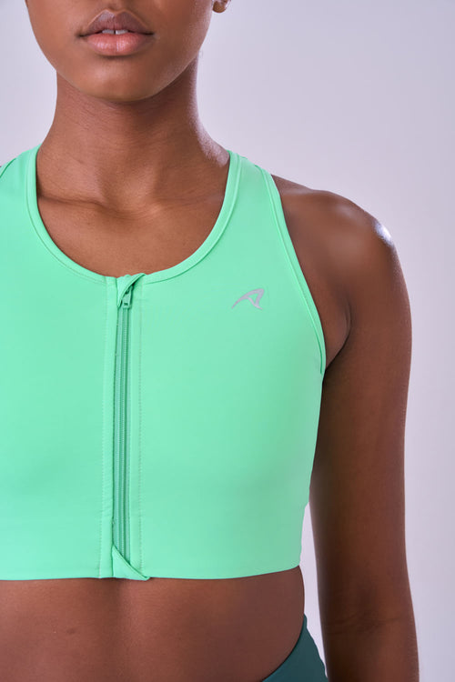 SIGNATURE SAMBA RACERBACK ZIP SPORTS BRA