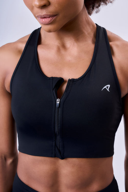 SIGNATURE SAMBA RACERBACK ZIP SPORTS BRA
