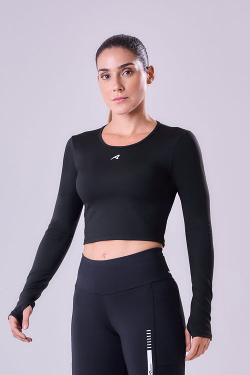 LONG SLEEVE CROPPED SIGNATURE SAMBA TEE