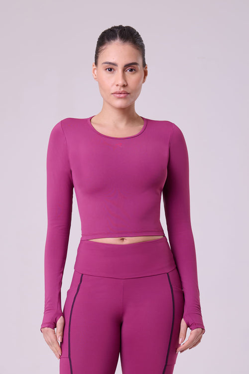 LONG SLEEVE CROPPED SIGNATURE SAMBA TEE