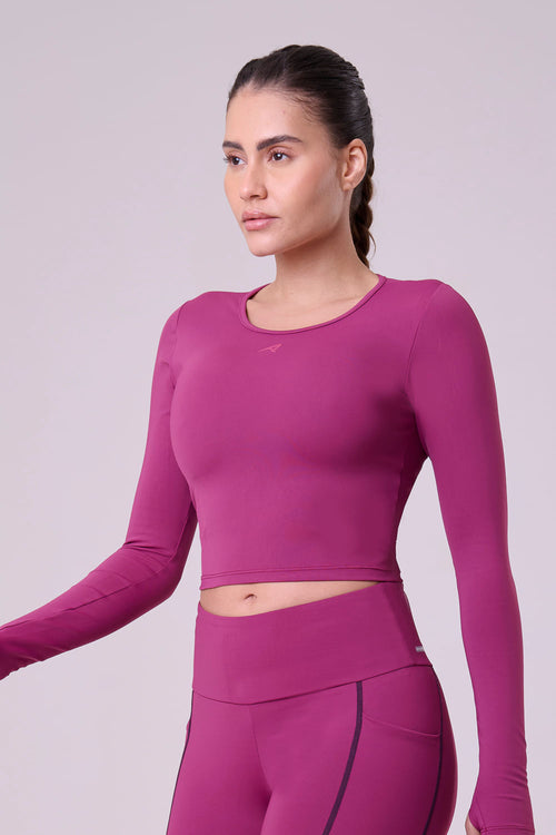 LONG SLEEVE CROPPED SIGNATURE SAMBA TEE