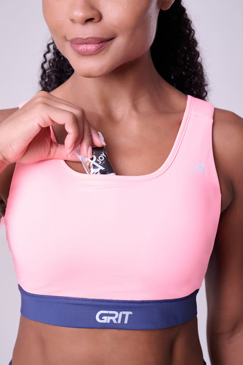 GRIT BOSSA ADJUSTABLE 1 POCKET TANKBACK SPORTS BRA