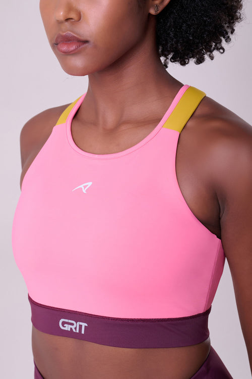 GRIT BOSSA ADJUSTABLE 1 POCKET RACERBACK SPORTS BRA