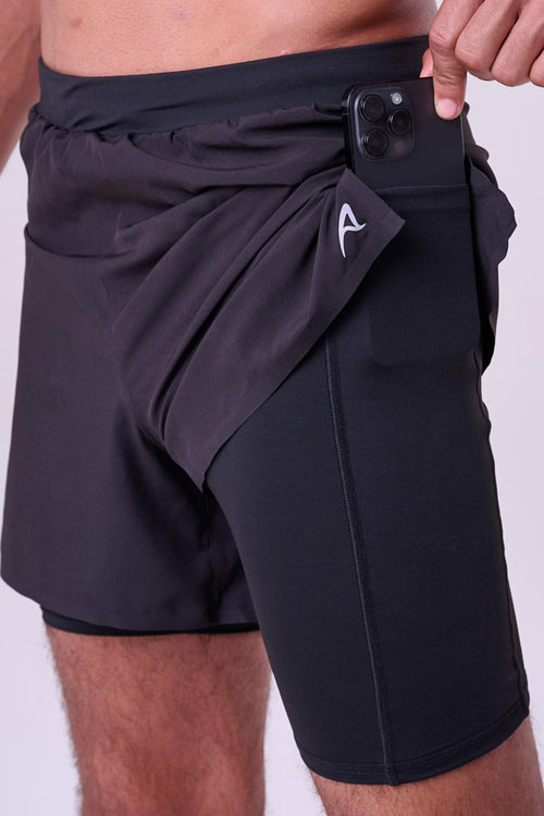 GRIT BOSSA 3-POCKET 5" SHORTS WITH INNER TIGHTS MEN