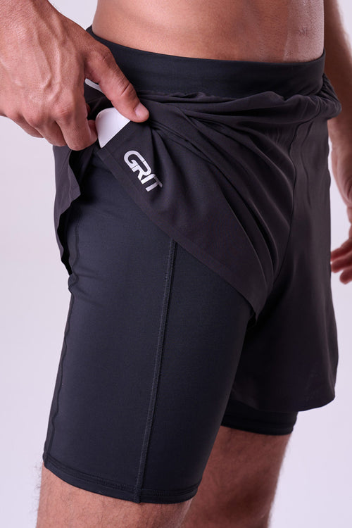 GRIT BOSSA 3-POCKET 5" SHORTS WITH INNER TIGHTS MEN