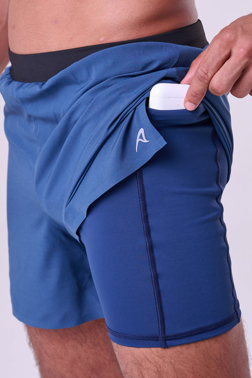 GRIT BOSSA 3-POCKET 5" SHORTS WITH INNER TIGHTS MEN