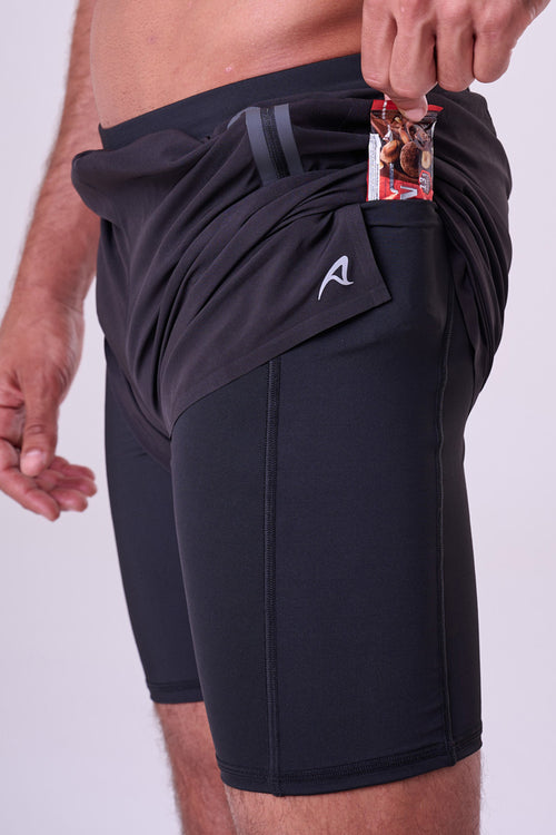 GRIT BOSSA 5-POCKET 7" SHORTS WITH INNER TIGHTS MEN