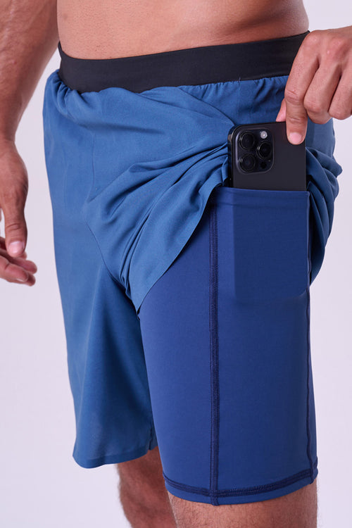 GRIT BOSSA 5-POCKET 7" SHORTS WITH INNER TIGHTS MEN