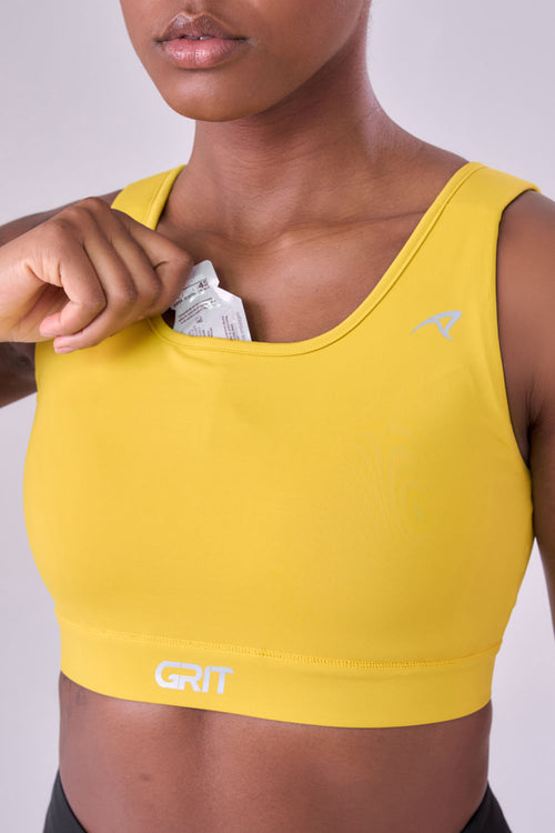 GRIT BOSSA ADJUSTABLE 1 POCKET TANKBACK SPORTS BRA