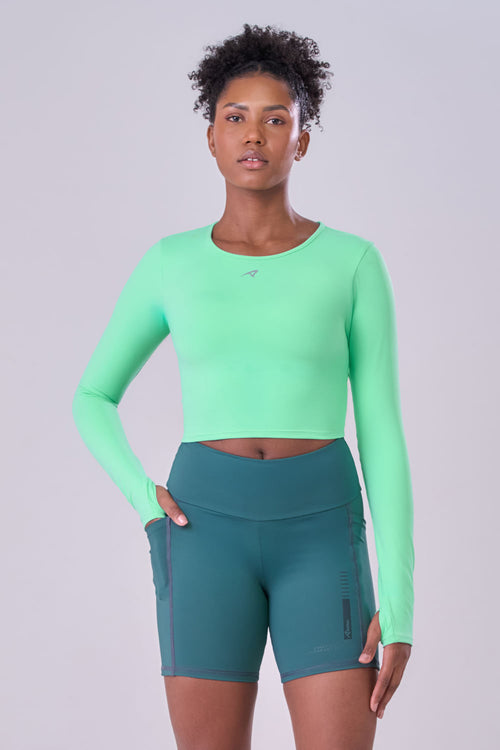 LONG SLEEVE CROPPED SIGNATURE SAMBA TEE