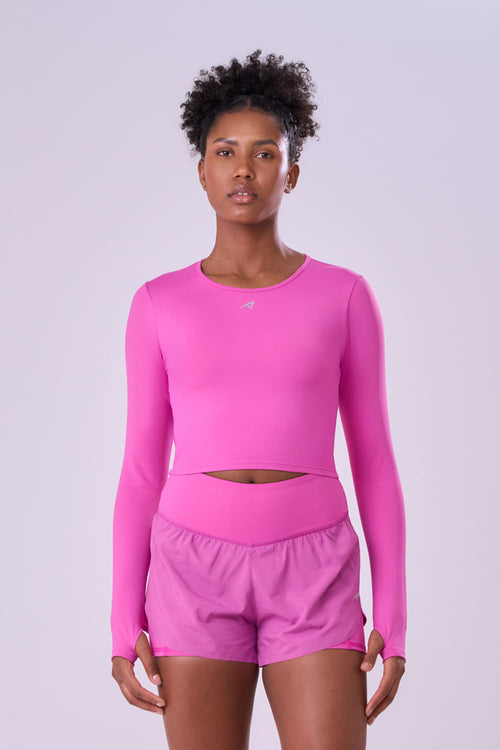LONG SLEEVE CROPPED SIGNATURE SAMBA TEE