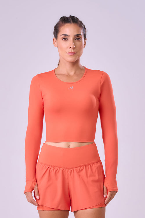 LONG SLEEVE CROPPED SIGNATURE SAMBA TEE