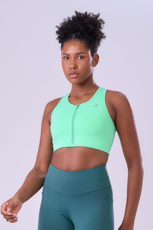 SIGNATURE SAMBA RACERBACK ZIP SPORTS BRA