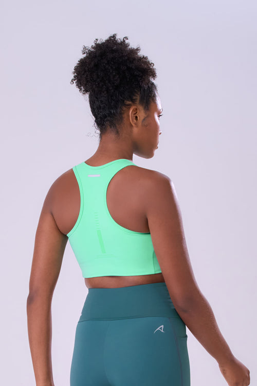 SIGNATURE SAMBA RACERBACK ZIP SPORTS BRA