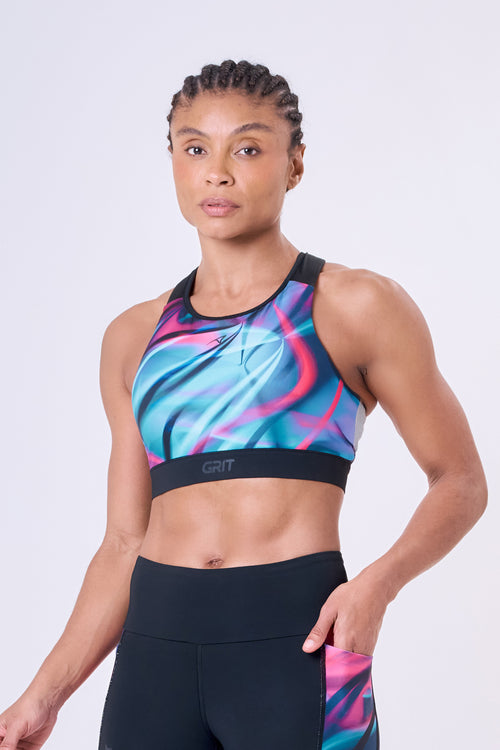 GRIT BOSSA ADJUSTABLE 1 POCKET RACERBACK SPORTS BRA