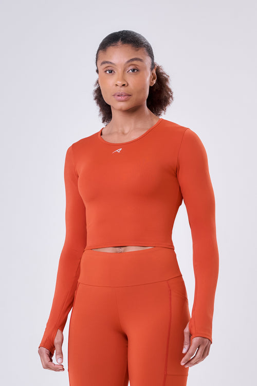 LONG SLEEVE CROPPED SIGNATURE SAMBA TEE