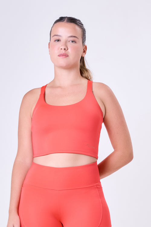 ESSENTIAL RUN LENGTHY CROPPED SPORTS BRA