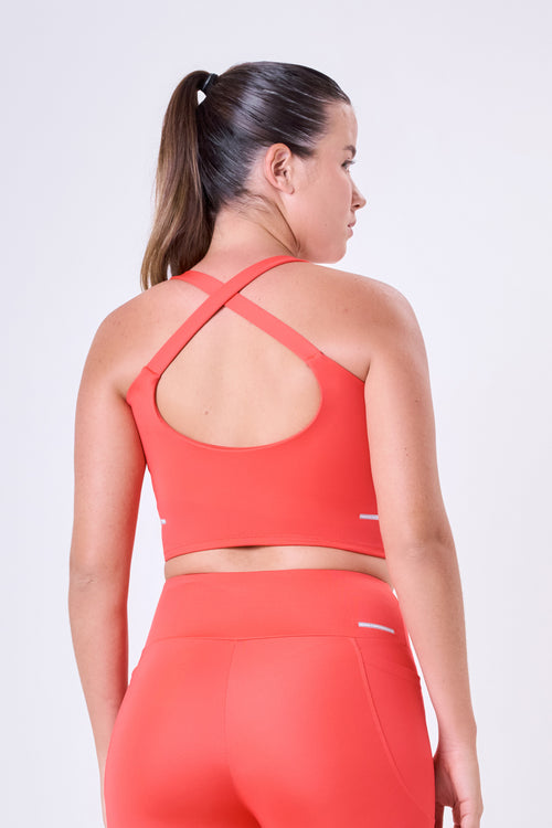 ESSENTIAL RUN LENGTHY CROPPED SPORTS BRA