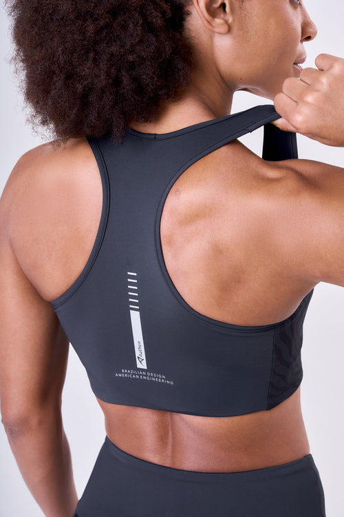 SIGNATURE SAMBA JACQUARD ZEBRA LUXE 1-POCKET RACERBACK SPORTS BRA