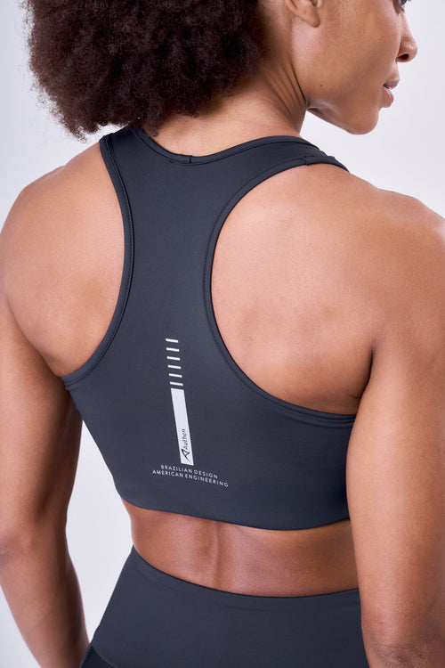 SIGNATURE SAMBA JACQUARD ZEBRA LUXE 1-POCKET RACERBACK SPORTS BRA