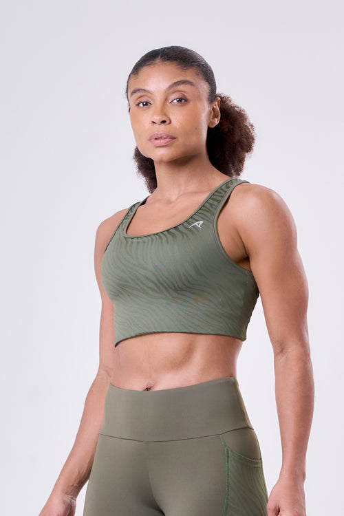 SIGNATURE SAMBA JACQUARD ZEBRA LUXE STRAIGHT SPORTS BRA