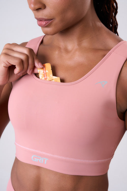 GRIT BOSSA ADJUSTABLE 1-POCKET STRAIGHT SPORTS BRA