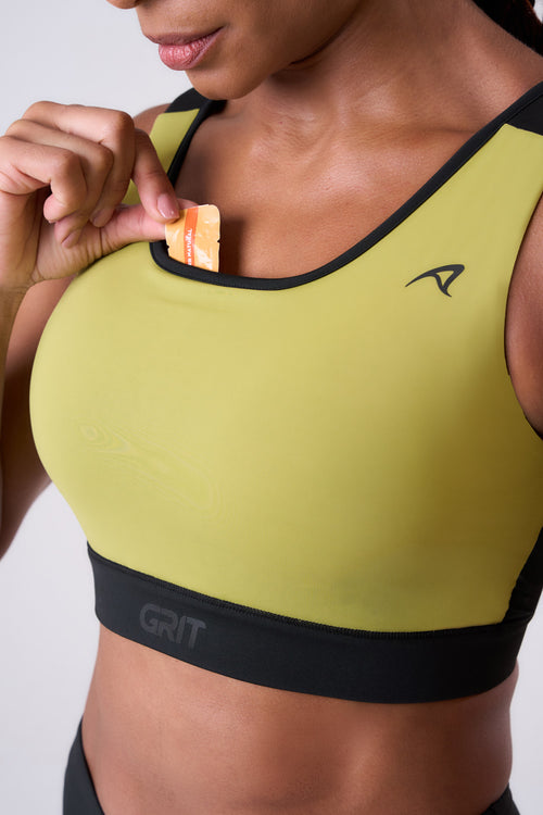 GRIT BOSSA ADJUSTABLE 1-POCKET STRAIGHT SPORTS BRA