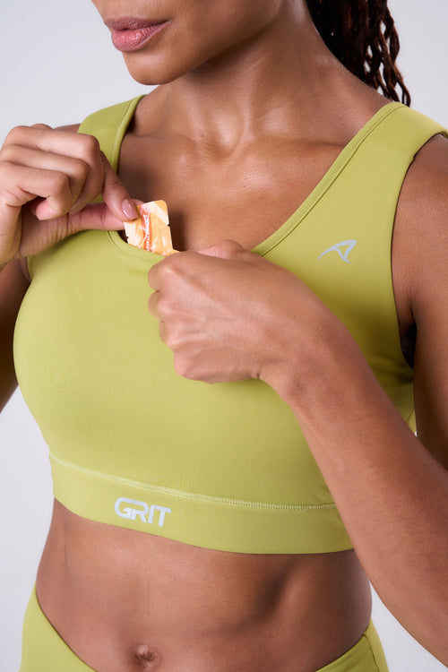 GRIT BOSSA ADJUSTABLE 1-POCKET STRAIGHT SPORTS BRA