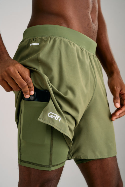 GRIT BOSSA 3-POCKET 5" SHORTS WITH INNER TIGHTS MEN