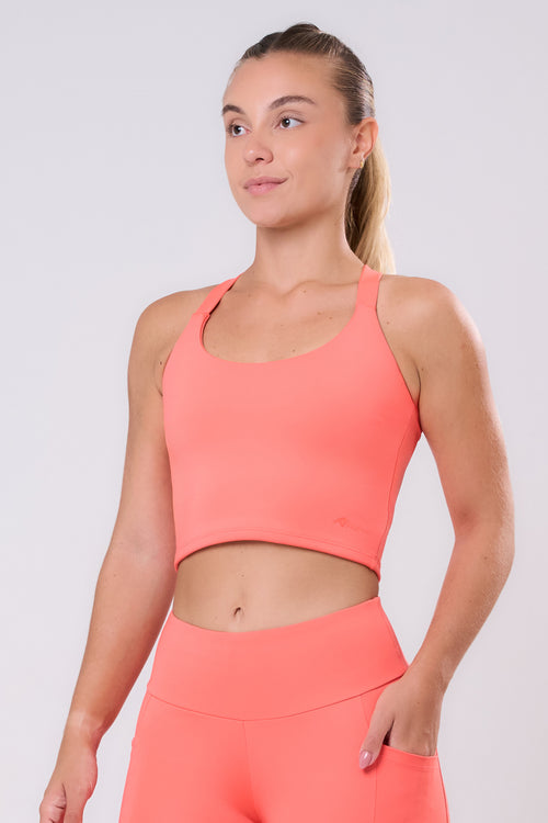 ESSENTIAL RUN LENGTHY CROPPED SPORTS BRA