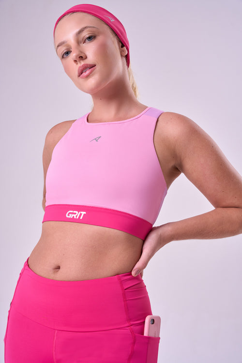 GRIT BOSSA ADJUSTABLE 1 POCKET RACERBACK SPORTS BRA
