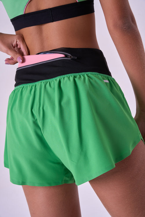 SPRINT GINGA ULTRALIGHT 3" SHORTS WITH BAMBOO LINER, 2 POCKETS & POWER WAISTBAND WITH ZIPPERBONDED SEAMS