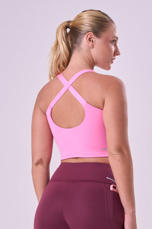 ESSENTIAL RUN LENGTHY CROPPED SPORTS BRA