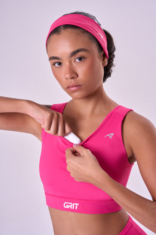 GRIT BOSSA ADJUSTABLE 1-POCKET STRAIGHT SPORTS BRA