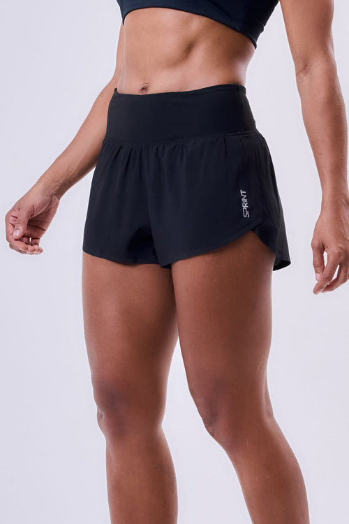 SPRINT GINGA ULTRALIGHT 3" SHORTS WITH BAMBOO LINER, 2 POCKETS & POWER WAISTBAND WITH ZIPPERBONDED SEAMS