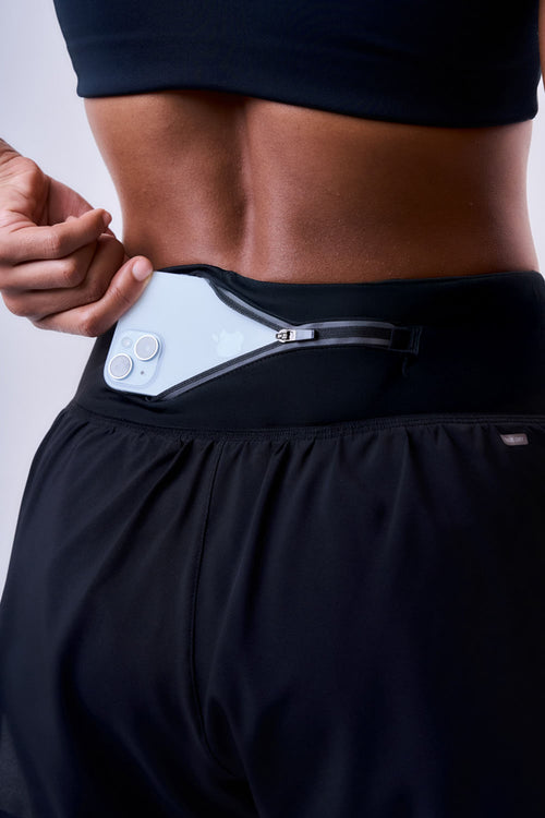 SPRINT GINGA ULTRALIGHT 3" SHORTS WITH BAMBOO LINER, 2 POCKETS & POWER WAISTBAND WITH ZIPPERBONDED SEAMS