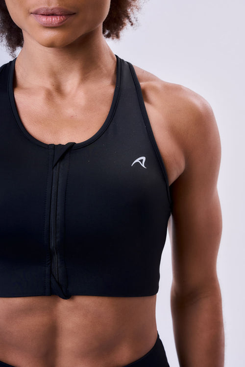 SIGNATURE SAMBA RACERBACK ZIP SPORTS BRA