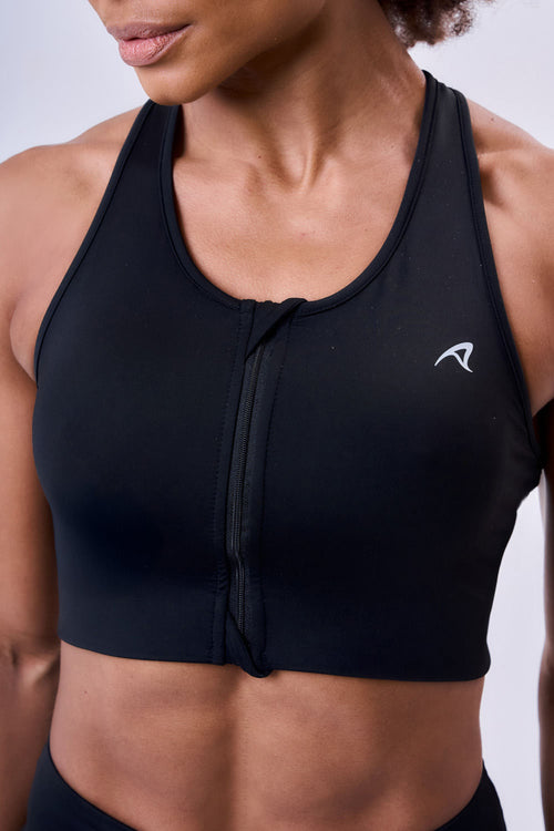 SIGNATURE SAMBA RACERBACK ZIP SPORTS BRA