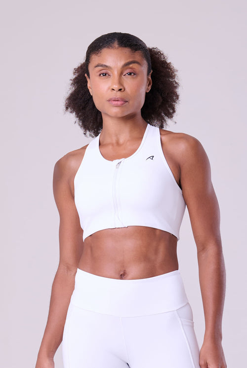 SIGNATURE SAMBA RACERBACK ZIP SPORTS BRA